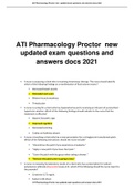 ATI Pharmacology Proctor new updated exam questions and answers docs 2021