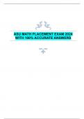 ASU MATH PLACEMENT EXAM 2024  WITH 100&percnt; ACCURATE ANSWERS 