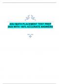 ASU MATH PLACEMENT TEST PREP  2024 WITH 100&percnt; ACCURATE ANSWERS 
