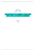 ALEKS MATH PLACEMENT EXAM 2024  WITH 100&percnt; ACCURATE ANSWERS