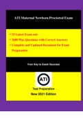 ATI MATERNAL NEWBORN PROCTORED EXAM (33 VERSIONS, LATEST- 2021) (2600 + Q & A)