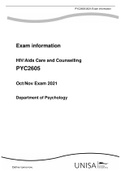 HIV/Aids Care and Counselling PYC2605 Oct/Nov Exam 2021