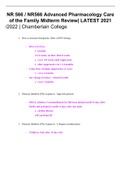 NR566 Advanced Pharmacology Care of the Family Midterm Review&vert; LATEST 2021 &sol;2022 &vert; Chamberlain College