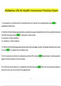 Alabama Life & Health Insurance Practice Exam Questions and Verified Answers &lpar;2024 &sol; 2025&rpar;&comma; 100&percnt; Guarantee Pass