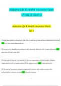 Alabama Life & Health Insurance Exam &lpar;7 Sets of Exam&rsquo;s&rpar; Questions and Verified Answers &lpar;2024 &sol; 2025&rpar;&comma; 100&percnt; Guarantee Pass