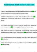 Alabama Life & Health Insurance State Exam Questions and Verified Answers &lpar;2024 &sol; 2025&rpar;&comma; 100&percnt; Guarantee Pass