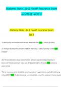 Alabama State Life & Health Insurance Exam &lpar;6 Sets of Exam&rsquo;s&rpar; Questions and Verified Answers &lpar;2024 &sol; 2025&rpar;&comma; 100&percnt; Guarantee Pass