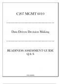 &lpar;WGU C207&rpar; MGMT 6010 Data Driven Decision Making - Readiness Assessment Guide Q & S