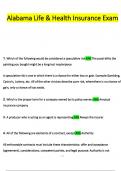 Alabama Life & Health Insurance Exam Questions and Verified Answers &lpar;2024 &sol; 2025&rpar;&comma; 100&percnt; Guarantee Pass