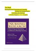 TEST BANK For Nursing Research Generating and Assessing Evidence for Nursing Practice 11th Edition by Denise Polit&semi; Cheryl Beck &vert; Verified Chapter's 1 - 31 &vert; Complete Newest Version