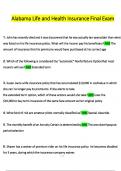 Alabama Life and Health Insurance Final Exam Questions and Verified Answers &lpar;2024 &sol; 2025&rpar;&comma; 100&percnt; Guarantee Pass