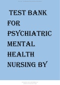 TEST BANK FOR Psychiatric Mental Health Nursing by Mary Townsend 9th Edition.