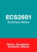 ECS2601 - Notes for Microeconomics  (Summary)
