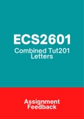 ECS2601 - Tutorial Letters 201 (Merged) (2018-2021) (Questions&Answers)