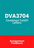 DVA3704 - Assignment Tut201 feedback (Questions & Answers) (2018-2021)