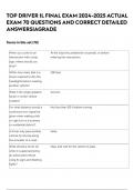 TOP DRIVER IL FINAL EXAM 2024-2025 ACTUAL EXAM 70 QUESTIONS AND CORRECT DETAILED ANSWERS&vert;AGRADE