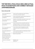 TOP DRIVER IL FINAL EXAM 2024-2025 ACTUAL EXAM 70 QUESTIONS AND CORRECT DETAILED ANSWERS&vert;AGRADE