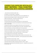 Corrective Exercise Specialist - Quiz 1 Material - Final Exam Prep