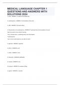 MEDICAL LANGUAGE CHAPTER 1 QUESTIONS AND ANSWERS WITH SOLUTIONS 2024