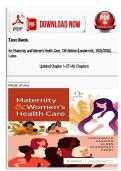 Test Bank for Maternity and Women&rsquo;s Health Care&comma; 13th Edition &lpar;Lowdermilk&comma; 2025&sol;2026&rpar;&comma; Chapter 1-37 &vert; All Chapters