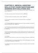 CHAPTER 21&colon; MEDICAL ASSISTING SKILLS STUDY GUIDE QUESTIONS AND ANSWERS WITH SOLUTIONS 2024