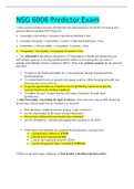 NSG 6006 Predictor Exam&vert; VERIFIED SOLUTION 
