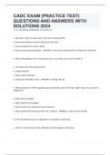 CADC EXAM &lpar;PRACTICE TEST&rpar; QUESTIONS AND ANSWERS WITH SOLUTIONS 2024
