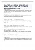 MASTER ADDICTION COUNSELOR EXAM QUESTIONS AND ANSWERS WITH SOLUTIONS 2024