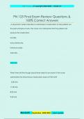 PN 125 Final Exam Review Questions &  100&percnt; Correct Answers