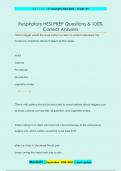 Respiratory HESI PREP Questions & 100&percnt;  Correct Answers