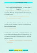 Safe Dosage Questions & 100&percnt; Correct  Answers