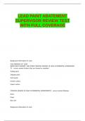 LEAD PAINT ABATEMENT SUPERVISOR REVIEW TEST WITH FULL COVERAGE