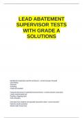 LEAD ABATEMENT SUPERVISOR TESTS WITH GRADE A SOLUTIONS&period;