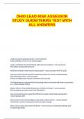 OHIO LEAD RISK ASSESSOR STUDY GUIDE