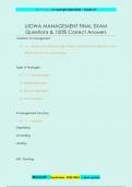 UIOWA MANAGEMENT FINAL EXAM Questions & 100&percnt; Correct Answers