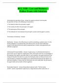 BUL 3320 - Law and Business &ndash; Welker Exam with Solutions
