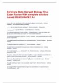 Seminole State Campell Biology Final Exam Review With complete solution Latest 2024&sol;25 RATED A&plus;