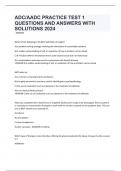 ADC&sol;AADC PRACTICE TEST 1 QUESTIONS AND ANSWERS WITH SOLUTIONS 2024