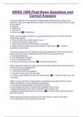 NRSG 1500 Final Exam Questions and Correct Answers