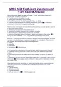 NRSG 1500 Final Exam Questions and 100&percnt; Correct Answers