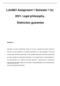 LJU4801 Assignment 1 Semester 1 for 2021- Legal philosophy