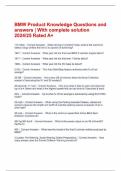 BMW Product Knowledge Questions and answers &vert; With complete solution 2024&sol;25 Rated A&plus;