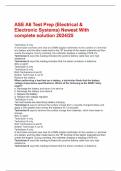 ASE A6 Test Prep &lpar;Electrical & Electronic Systems&rpar; Newest With complete solution 2024&sol;25