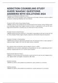 ADDICTION COUNSELING STUDY GUIDE&sol; NAADAC QUESTIONS ANSWERS WITH SOLUTIONS 2024