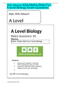 OCR&comma; Edexcel&comma; AQA-Maths-Skills-For-A-level-Biology-Exam-Questions