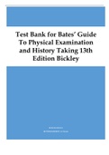 Bates’ Guide To Physical Examination and History Taking 13th Edition Bickley Test Bank | Best Rated Q&A with Rationales