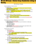 Exam (elaborations) NR 222 HW Exam 1 Review Group Chamberlain College of Nursing 