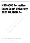 Exam (elaborations) NSG 6006 Formative Exam South University 