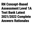 Exam (elaborations) RN Concept-Based Assessment Level 1 A Test Bank, Latest 2020_2021 Complete Answers Rationales 