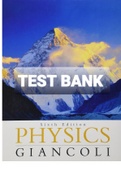 Exam (elaborations) TEST  BANK FOR GIANCOLI'S PHYSICS Principles with Applications By Delena Bell Gatch  Physics, ISBN: 9789702606956
